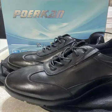 POERKAD 블랙 비즈니스 슈즈 25cm 경량 폭넓은 논슬립