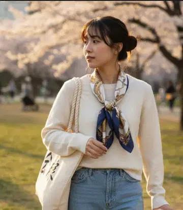 Lancel 마구 모티브 스카프 60cmX60cm 실크