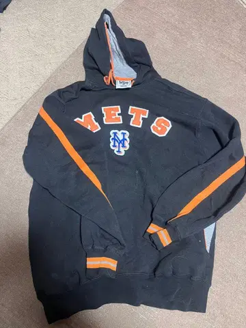 리 스포츠 METS 후드티 M 블랙/오렌지