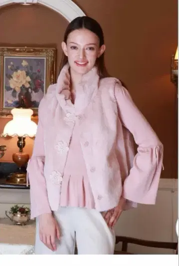 슈퍼 뷰티 페플럼 니트 더스티 핑크 사이즈 42 택 포함