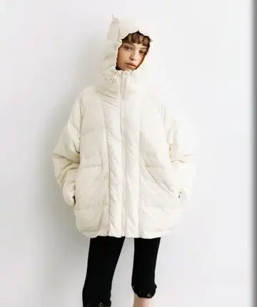 wcj [발수] 고양이 귀 다운 자켓 화이트 신상