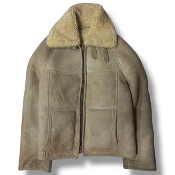 80s 무스탕 자켓 천연 가죽 여성용 구제 의류 빈티지 B-3