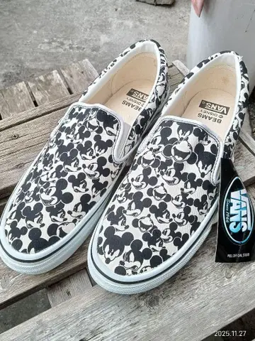 새상품 VANS 빔즈 DISNEY 콜라보 미키마우스 패턴 슬립온