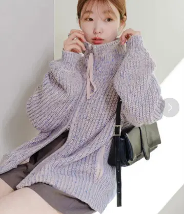 Kastane MIX 하이넥 ZIP 니트 FREE 더블 지퍼