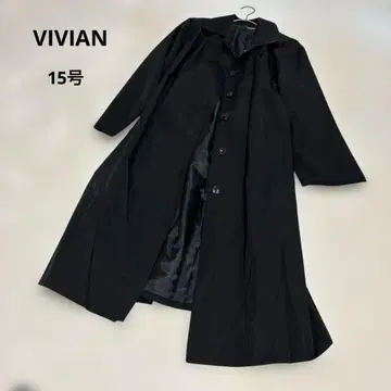 VIVIAN 비비안 블랙 버튼 롱 코트 빅 사이즈 15