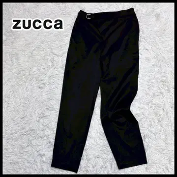 주카 zucca 블랙 슬랙스 비대칭 사이드 벨트