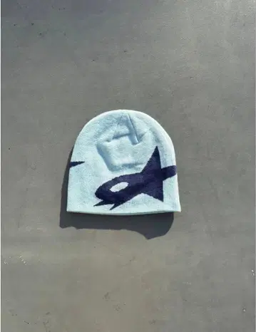 9090 별 패턴 니트 모자 스카이블루