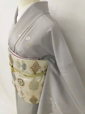 미사용 새상품 순수 실크 이중 기모노 호몬기 단품