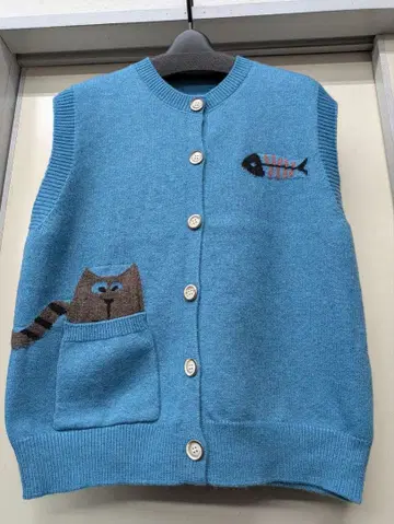 겨울 상품 SUNLAMAIL 오샤레 귀여운 디자인 니트 베스트