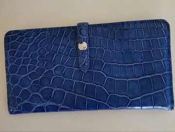 Pelley Lusso 크로코 슬림 지갑 샤갈 블루