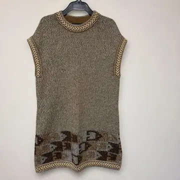 ALPACA HOUSE 니트 베스트 튜닉 브라운 알파카 M