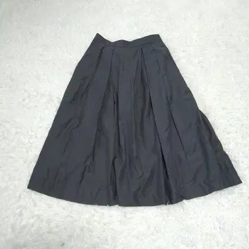 index 박스 턱 플레어 스커트 광택 있음 L 그레이 월드 셀룰로오스