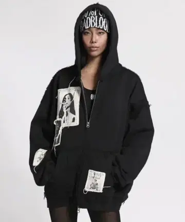 BADBLOOD GRIME HOODED SWEAT BLACK