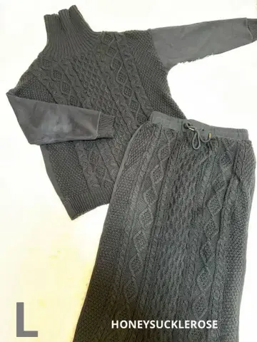 [ HONEYSUCKLEROSE ] 허니서클 로즈 케이블 짜임 셋업