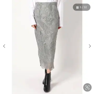 [ 새상품급 ] MERCURYDUO 레이스 타이트 스커트 S 더스티 그린