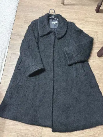 블랙 울 롱 코트