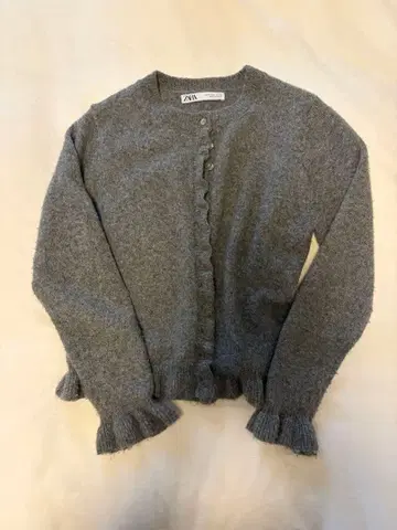 ZARA 프릴 그레이 가디건