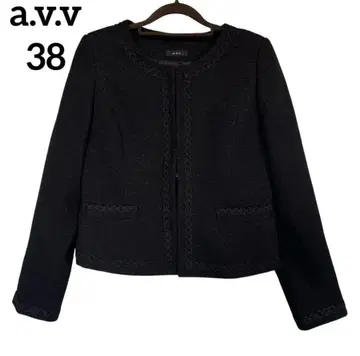 a.v.v 노카라 트위드 자켓 블랙 38 포멀 졸업식 입학식