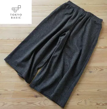 TOKYO BASIC 가우초 팬츠 플레어 팬츠 7부 길이 울 혼방