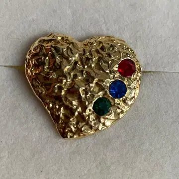 하트 골드 컬러 브로치#2050