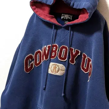 카우보이 업 자수 후드 맨투맨 네이비 네이비 컬러 XL 구제 의류
