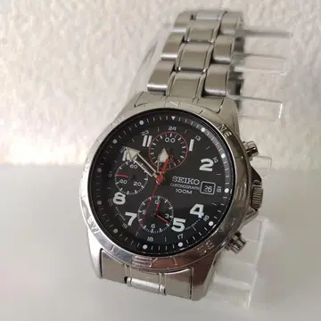 SEIKO 크로노그래프 100M 방수 블랙