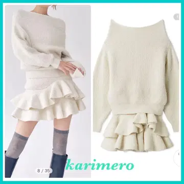 미개봉 신상 LILY BROWN 오프숄더 니트 셋업 IVR