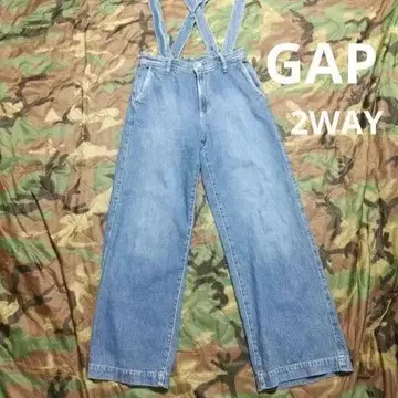 GAP 2WAY 서스펜더 와이드 데님 팬츠