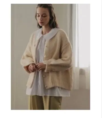 안미누 펄 니트 가디건 아이보리