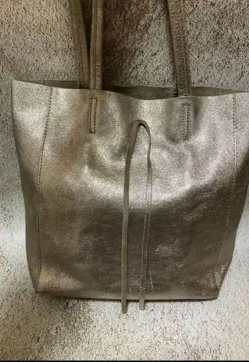 메탈릭 실버 토트백 마론 피렌체 이탈리아제