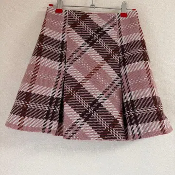 snidel 로빙 체크 미니 스커트 핑크 사이즈 0