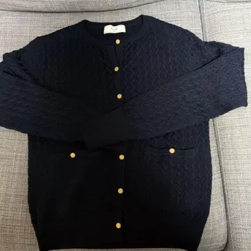 이에나 슬로브 이에나 케이블 니트 가디건 골드 버튼