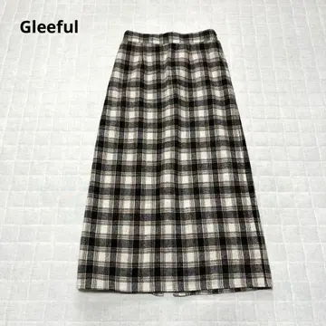 [그리프 시마무라] 플레어 스커트 롱 기장 체크 L 빅 사이즈