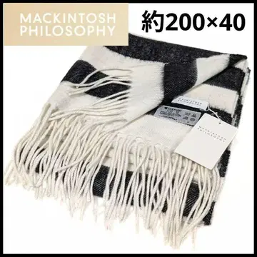 새상품 매킨토시 필로소피 캐시미어 혼방 보더 머플러