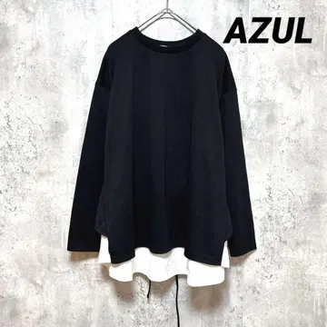 미사용 새상품 [ AZUL ] 아즐 긴팔 레이어드 튜닉 블랙 S
