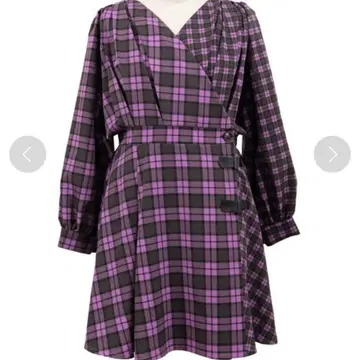 PUNYUS 체크 무늬 카슈쿨 원피스 사이즈 3 빅 사이즈