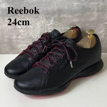 새상품급 리복 이지톤 레더 스니커즈 블랙 x 핑크 24cm