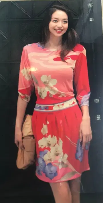 LEONARD FASHION 레오나르 패션 꽃무늬 원피스 빨간색 새상품