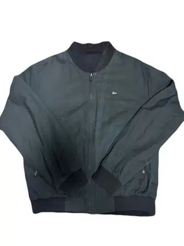 Lacoste 메탈 로고 배지 [ 블랙 x 카키 ] 리버서블 블루종