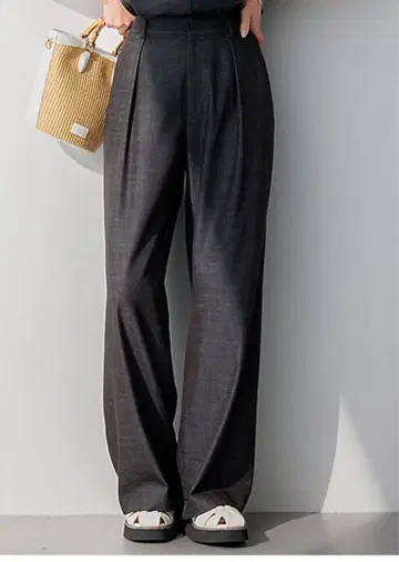 [ 세탁 가능 ] 데님 라이크 샴브레이 와이드 팬츠