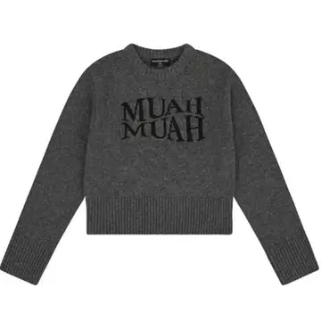 muah muah 램스울 자카드 라운드 니트