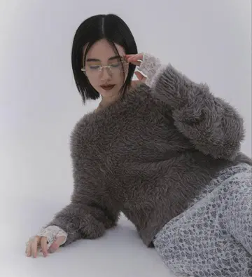 믹스 샤기 스웨터