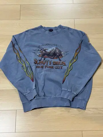 Schott CREW SWEAT 'BULL FIRE' 사이즈 L