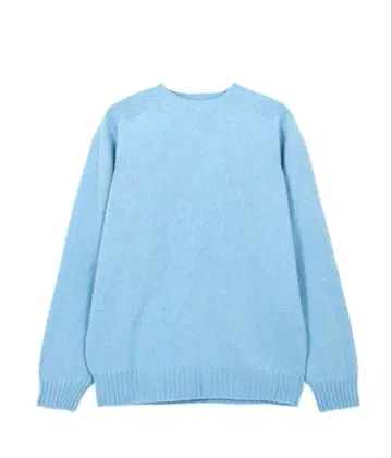 Morris & Sons 지롱 라무 크루넥 니트 라이트 블루