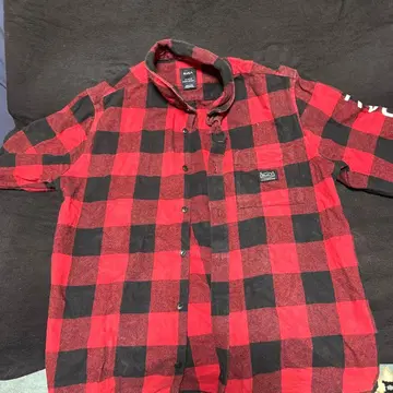 RVCA 빨검 체크 긴팔 셔츠