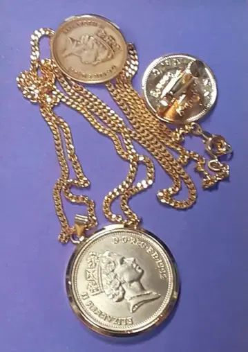 코인 펜던트 & 귀찌 세트