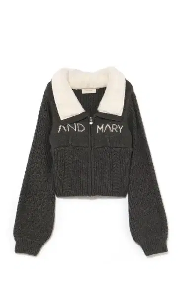 AND MARY 퍼 크롭 니트 자켓