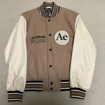 H&M 바시티 자켓 베이지/크림