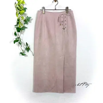 이노웨이브 스웨이드 느낌 레이스업 타이트 스커트 M 사이즈 핑크