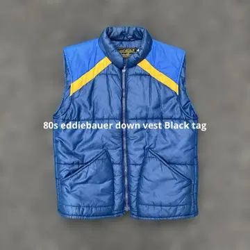 80s 에디 바우어 다운 베스트 블랙 택 XS